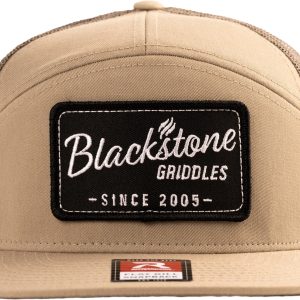 Richardson 168 7 Panel Trucker - Split Pale Khaki/Loden, Blackstone Griddles patch